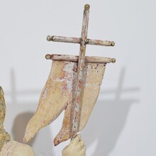 Risen Christ/ resurrection statue with flag, France circa 1750