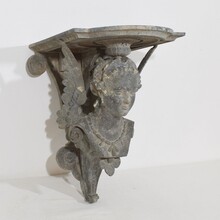 Belle epoque cast zinc alloy wall console/ pedestal, France circa 1880