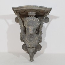 Belle epoque cast zinc alloy wall console/ pedestal, France circa 1880