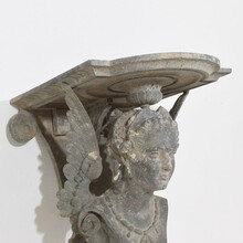 Belle epoque cast zinc alloy wall console/ pedestal, France circa 1880