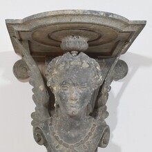 Belle epoque cast zinc alloy wall console/ pedestal, France circa 1880