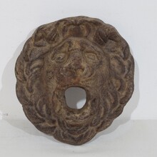 Cast iron lion fountain head, France circa 1850-1900