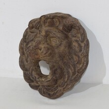 Cast iron lion fountain head, France circa 1850-1900