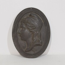 Cast metal plaque depicting Marianne, France circa 1850-1900