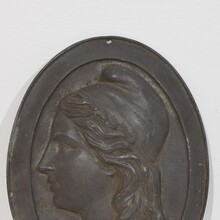 Cast metal plaque depicting Marianne, France circa 1850-1900