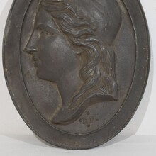 Cast metal plaque depicting Marianne, France circa 1850-1900