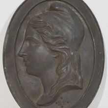 Cast metal plaque depicting Marianne, France circa 1850-1900