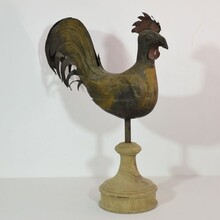 Folk art art iron rooster or cockerel weather-vane, France circa 1850-1900