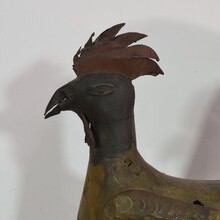 Folk art art iron rooster or cockerel weather-vane, France circa 1850-1900