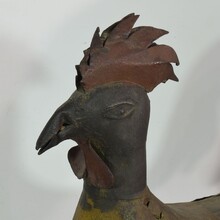 Folk art art iron rooster or cockerel weather-vane, France circa 1850-1900