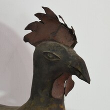 Folk art art iron rooster or cockerel weather-vane, France circa 1850-1900