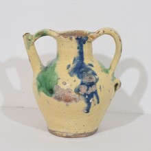 Glazed terracotta jug or water cruche/Orjol, France circa 1800-1850