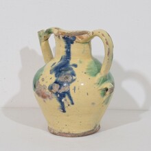 Glazed terracotta jug or water cruche/Orjol, France circa 1800-1850