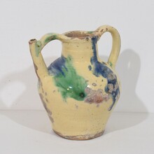 Glazed terracotta jug or water cruche/Orjol, France circa 1800-1850