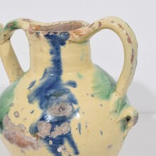 Glazed terracotta jug or water cruche/Orjol, France circa 1800-1850