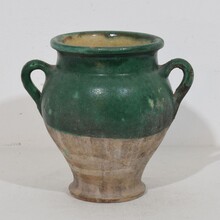 Green glazed ceramic confit jar/pot, France circa 1850-1900