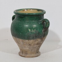 Green glazed ceramic confit jar/pot, France circa 1850-1900