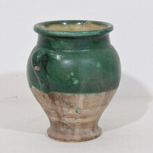 Green glazed ceramic confit jar/pot, France circa 1850-1900