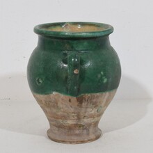 Green glazed ceramic confit jar/pot, France circa 1850-1900