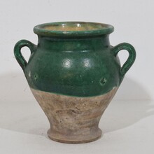 Green glazed ceramic confit jar/pot, France circa 1850-1900