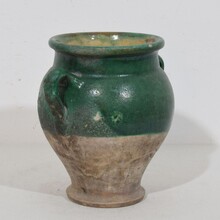 Green glazed ceramic confit jar/pot, France circa 1850-1900