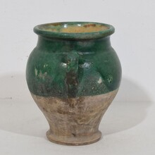 Green glazed ceramic confit jar/pot, France circa 1850-1900