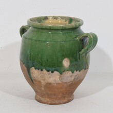 Green glazed ceramic confit jar/pot, France circa 1850-1900