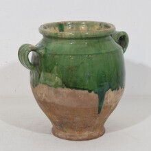 Green glazed ceramic confit jar/pot, France circa 1850-1900