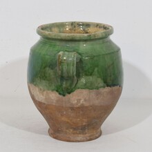 Green glazed ceramic confit jar/pot, France circa 1850-1900