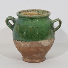 Green glazed ceramic confit jar/pot, France circa 1850-1900