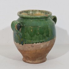 Green glazed ceramic confit jar/pot, France circa 1850-1900