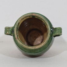 Green glazed ceramic confit jar/pot, France circa 1850-1900