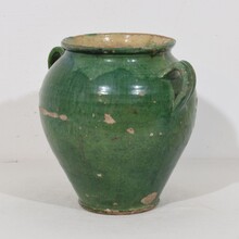 Green glazed ceramic confit jar/ pot, France circa 1850-1900