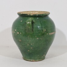 Green glazed ceramic confit jar/ pot, France circa 1850-1900
