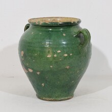 Green glazed ceramic confit jar/ pot, France circa 1850-1900