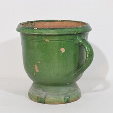 Green glazed Castelnaudary planter, France circa 1850-1900