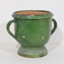 Green glazed Castelnaudary planter, France circa 1850-1900