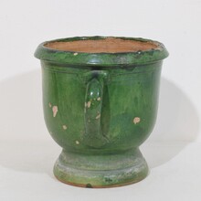 Green glazed Castelnaudary planter, France circa 1850-1900