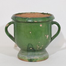 Green glazed Castelnaudary planter, France circa 1850-1900