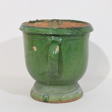 Green glazed Castelnaudary planter, France circa 1850-1900