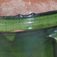 Green glazed earthenware Castelnaudary planter, France circa 1850-1900