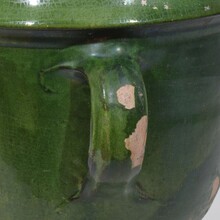 Green glazed earthenware Castelnaudary planter, France circa 1850-1900