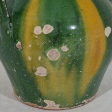 Green/yellow glazed terracotta jug or water cruche ( Orjol), France circa 1850