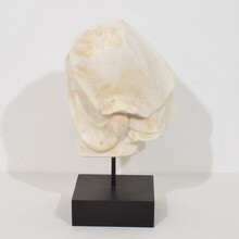 Hand carved white alabaster head, France circa 1850-1900