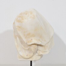 Hand carved white alabaster head, France circa 1850-1900