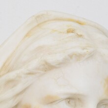 Hand carved white alabaster head, France circa 1850-1900