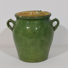Green glazed ceramic confit jar, France circa 1850-1900