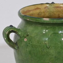 Green glazed ceramic confit jar, France circa 1850-1900