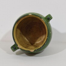 Green glazed ceramic confit jar, France circa 1850-1900