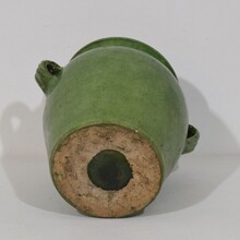 Green glazed ceramic confit jar, France circa 1850-1900